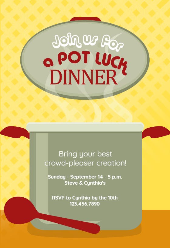 Baby shower deals potluck invitation